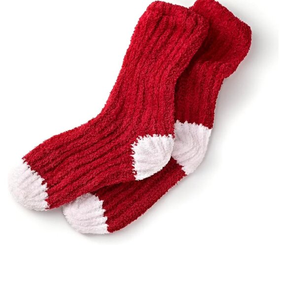 EARTH THERAPEUTICS DREAM SILK SHEA BUTTER MOISTURE COZY SOCKS-SANTA STYLE- OSFM - Picture 3 of 8
